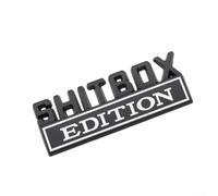 Emblema de aleación de zinc edición Shitbox para Aveo Trunk calcomanía calcomanía trasera decoración accesorio de adorno acabado plateado logotipo de metal (negro y blanco)