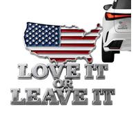 Emblema de bandera de metal | Love It or Leave It Automotive Exterior Hood