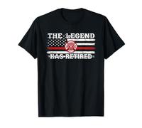 Emblema de Bandera Estadounidense The Legend Has Retired Firefighter Camiseta