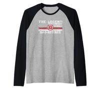 Emblema de Bandera Estadounidense The Legend Has Retired Firefighter Camiseta Manga Raglan