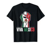 Emblema de bandera mexicana Viva México Puño Orgullo Hispano Mexicano Camiseta