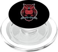 Emblema de búho Rojo Feroz de pie en Rama PopSockets PopGrip para MagSafe