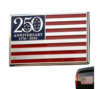 Emblema de coche con la bandera estadounidense de metal | Adhesivo metálico para vehículos de 250 aniversario | Bandera de Estados Unidos 3D Escudo del coche Emblema adhesivo - Apto para