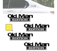 Emblema de coche de Old Man Edition, insignia de coche de Old Man, insignia adhesiva 3D, impermeable, divertida calcomanía de metal para portón trasero, parachoques, lateral, adhesivo a prueba de