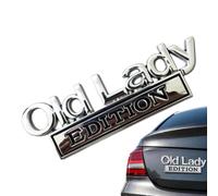 Emblema de coche Old Lady Pegatinas 3D Metálicas Divertidas Universales de | Etiquetas decorativas con logotipo para coche para SUV Maletero Puerta Capó Lateral Trasera Delantera T