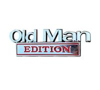 Emblema De Coche Old Man Edition, 10x3 Cm 3D Metal Emblem Decal Car Nameplate, Waterproof Adhesive Bumper Sticker for Cars, Trucks, Suvs, Motorcycles, Perfect for Tailgate, Bumper