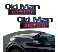 Emblema de Coche Old Man Edition, calcomanía de Metal 3D para Coche, Impermeable, Adhesivo para Coches, Camiones, SUV, Motocicletas, portón Trasero, Parachoques (2 Unidades, Negro y Rojo)