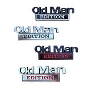 Emblema de coche Old Man Edition - Calcomanía de metal 3D para coche, impermeable, adhesivo para parachoques, coches, camiones, SUV, motocicletas, perfecto para portón trasero, parachoques, puertas
