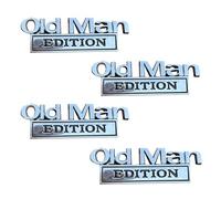Emblema de coche Old Man Edition - Calcomanía de metal 3D para coche, impermeable, adhesivo para parachoques, coches, camiones, SUV, motocicletas, perfecto para portón trasero, parachoques, puertas