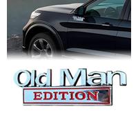 Emblema de coche Old Man Edition, insignia adhesiva de metal 3D, divertida edición para parachoques lateral trasero, adhesivo impermeable a prueba de óxido