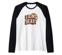 Emblema de corazón de Leones guapos Camiseta Manga Raglan