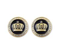 Emblema de corona pequeña para automóvil, calcomanías de diamantes de imitación, accesorios exteriores para automóvil, SUV, camión, motocicleta (dorado negro)