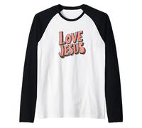 Emblema de discurso de amor agradable como Jesús para creyentes Camiseta Manga Raglan