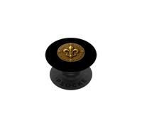 Emblema de Flor de lis en medallón Redondo Adornado PopSockets PopGrip Adhesivo