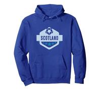 Emblema de fútbol y Estrellas de Escocia Sudadera con Capucha, Unisex para Adultos, Azul Real, S