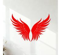emblema de halo celestial de alas sereno serafín diseño de ángel icónico Calcomanías de pared de papel adhesivo Varios tamaños 54.6x78.2cm Rojo