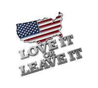 Emblema de la bandera estadounidense de metal autoadhesivo Love It or Leave It, decoración de capucha