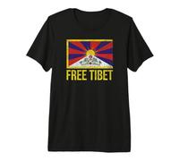 Emblema de la Bandera tibetana del Tíbet Gratis para Restaurar el Dalai Lama Camiseta Premium
