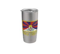Emblema de la bandera tibetana del Tíbet gratis para restaurar el Dalai Lama Vaso térmico de acero inoxidable de doble pared