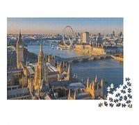 Emblema de la Ciudad de Londres Puzzle de 1000 Piezas Papel Puzzle para Adultos Vista del río al Amanecer Puzzle para Toda la Familia Relajante Concentración Decoración Regalo 38x26cm/1000pcs