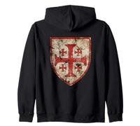 Emblema de la Cruz de Jerusalén de los Caballeros Templarios Sudadera con Capucha