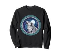 Emblema de Lobo mítico y Luna de aullido Celestial Sudadera