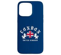 Emblema de Perro Corgi de la Bandera británica de Londres, Estilo clásico Carcasa para iPhone 15 Pro MAX