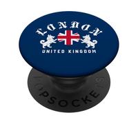 Emblema de Perro Corgi de la Bandera británica de Londres, Estilo clásico PopSockets PopGrip Adhesivo