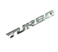 Emblema de repuesto de aleación de zinc 3D Turbo para guardabarros exterior de coche, maletero y panel lateral, emblema de metal (plateado)
