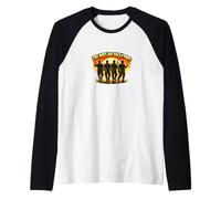 Emblema de reunión de The Boys Are Back in Town Brotherhood Divertido Camiseta Manga Raglan