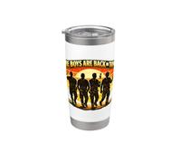 Emblema de reunión de The Boys Are Back in Town Brotherhood divertido Vaso térmico de acero inoxidable de doble pared