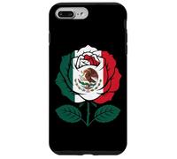 Emblema de rosa con bandera mexicana para fiesta mexicana vintage de México Carcasa para iPhone 7 Plus/8 Plus