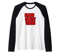 Emblema de Sangre roja, Sudor y lágrimas para niños y niñas Camiseta Manga Raglan