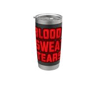 Emblema de sangre roja, sudor y lágrimas para niños y niñas Vaso térmico de acero inoxidable de doble pared