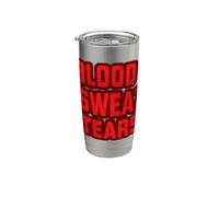 Emblema de sangre roja, sudor y lágrimas para niños y niñas Vaso térmico de acero inoxidable de doble pared