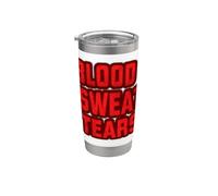 Emblema de sangre roja, sudor y lágrimas para niños y niñas Vaso térmico de acero inoxidable de doble pared
