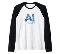 Emblema de Voz de bebé con IA para futuros y Amantes de la IA Camiseta Manga Raglan