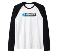 Emblema del Logotipo del río Ruso - Río Ruso California Camiseta Manga Raglan