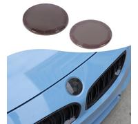 Emblema Delantero Trasero para Coche Compatible con el Modelo (Gris Transparente), Emblema de ABS Transparente, Gris, Parte Delantera de 81 mm, Parte Trasera de 72 mm, Juego de 2 Unidades