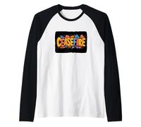 Emblema Divertido de discurso de Alto el Fuego Camiseta Manga Raglan