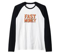 Emblema divertido de discurso de dinero rápido Camiseta Manga Raglan
