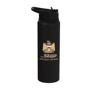 Emblema dorado de la bandera de la República de Irak con escudo de Irak Stainless Steel Insulated Water Bottle