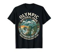 Emblema escénico Retro del Parque Nacional Olímpico Washington Camiseta