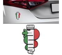 Emblema Escudo para Alfa Romeo Mito 147 156 159 166 939 Giulietta Giulia Mito GT Stelvio,3D Logo Adhesivo para Capó Delantero Trasero Emblema/Emblema para Maletero para Carrocería Pegatinas