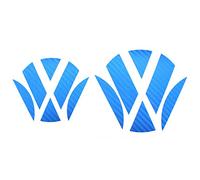 Emblema esquinas de Finest de Folia Carbon azul delantera + trasera VW Golf 7 VII GTI GTD R Turbo Logo