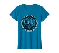 Emblema Estrellado de la Vida de CNA para Mujeres Profesionales de la Salud Camiseta, Mujer, Zafiro, 3XL