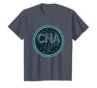 Emblema Estrellado de la Vida de CNA para Mujeres Profesionales de la Salud Camiseta, Niños, Azul Jaspeado, 2 años