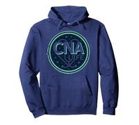 Emblema Estrellado de la Vida de CNA para Mujeres Profesionales de la Salud Sudadera con Capucha, Unisex para Adultos, Azul Marino, S