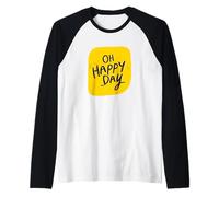 Emblema Genial y Feliz para un Buen día Camiseta Manga Raglan
