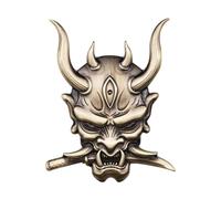 Emblema, Guerrero Japonés Pegatina para Coche | 7x5,5 Cm Aleación De Zinc Metálica 25 G | Decoración Antioxidante Personalizada del Coche De La Impermeable De La Etiqueta del Cuerpo